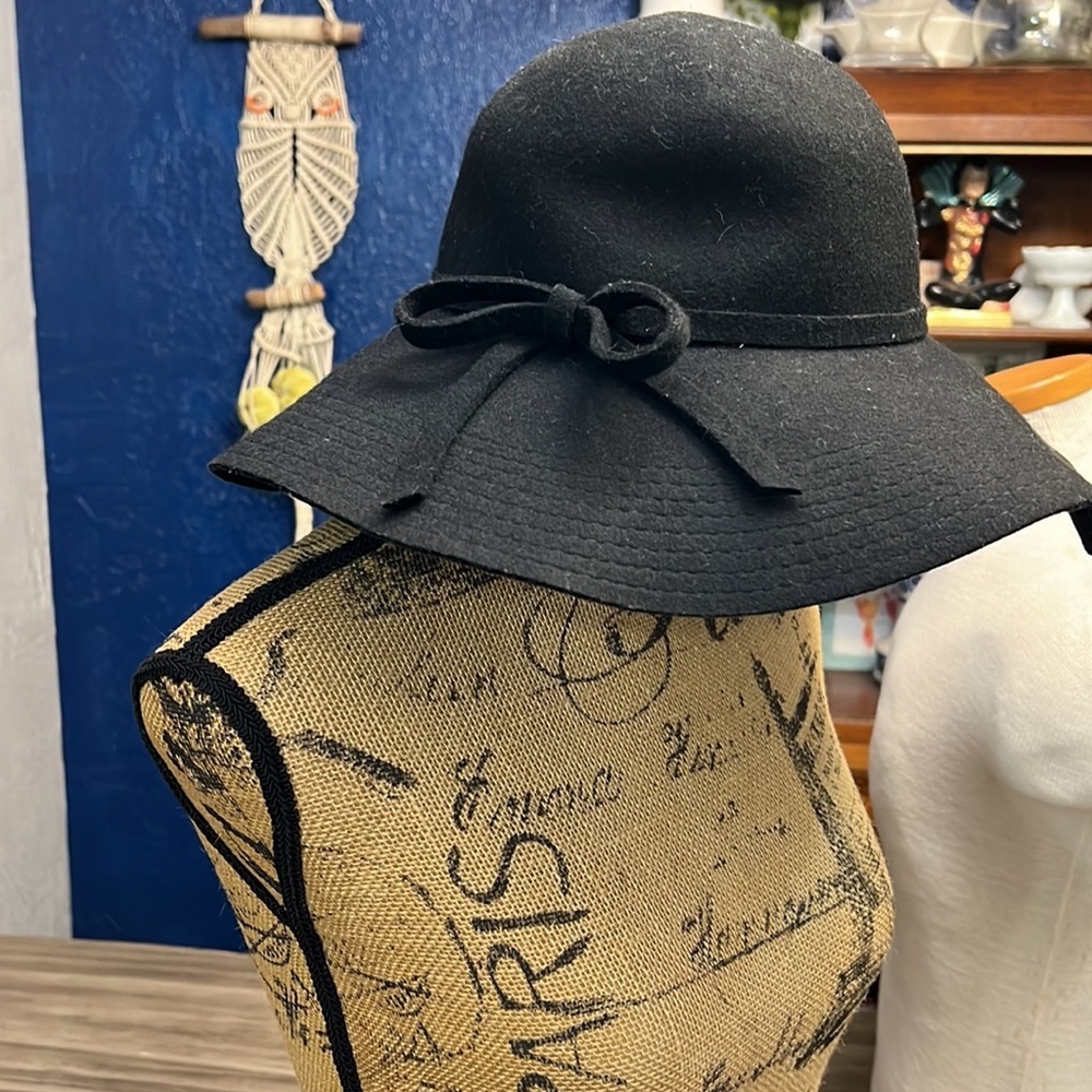 C.C WOOL FLOPPY BEACH HAT BLACK - Picture 11 of 16